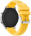 NeatCase compatible with Huawei Watch GT/GT 2e / GT 2 (46mm) Watch Strap, Soft Silicone Classic Sport Replacement Watch Band (22mm, Yellow)