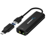 Sabrent USB Type-A or Type-C to 2.5 Gigabit Ethernet Adapter [10/100/1000/2500] (NT-S25G)