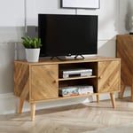 Dallas Herringbone 2 Door TV Stand Storage Unit