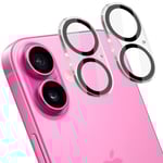 [2-Pack] iPhone 16 Linsskydd av Härdat Glas - Skydd för Kamera, Anti-Reptåligt