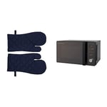 Penguin Home Russell Hobbs RHM2076B 20L Digital 800 W Solo Microwave Black 100% Pure Cotton Heat Resistance Plain Navy S/2 Oven Gloves