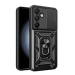 Hybrid Armor Camshield Skal med mobilring och kameraskydd till Samsung Galaxy A56 - Svart