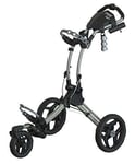 Clicgear Rovic RV1S Swivel Golf Trolley (Silver/Black) Compact 3 Wheel Push Cart