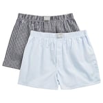 GANT Men's Stripe and Gingham Boxer Sh 2-Pack Shorts, College Blue, M