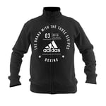 adidas Boxing Track Jacket Men Women Training Running Gym Fitness Workout Adult Zip Top Black/White