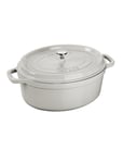 La Cocotte - Round Cast Iron Home Kitchen Pots & Pans Casserole Dishes Cream STAUB