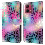 Motorola Moto G84 5g Läderfodral Tryckt 3d Mönster Stativ Stötsäkert Telefonskal Maple Leaf