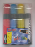 Pentel Wet Erase Chalk Marker Jumbo Tip - Multi-colour (Pack of 4) WALLET OF 4 (