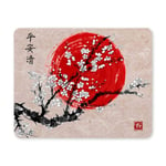 Vintage in Blossom Ink Painting Sumi-E Rectangle Non Slip Rubber Comfortable Computer Mouse Pad Gaming Mousepad Mat for Office Home Woman Man Employee Boss Work
