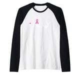 Breast Cancer Pink Ribbon Nurse's Stethoscope Heartbeat EKG Raglan Baseball Tee