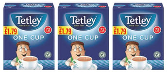 Tetley One Cup Tea Bags Black Tea 3x144g Price Marked Boxes 216 Tea Bags Total