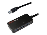 LogiLink USB 3.0 Active Repeater Cable up to 10m with 4-Port Hub - Câble de rallonge USB - USB 3.0 - jusqu'à 10 m