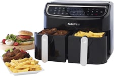 Salter EK4548 Dual Air Fryer - Double Drawer, 2 XL Non-Stick Cooking Trays, Syn