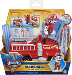 PAW Patrol, Marshalls Deluxe Movie Transforming Fire Engine Toy Car with Collec