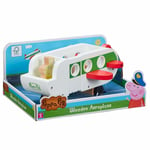 Peppa Pig Wooden Aeroplane Jet inc Miss Rabbit Figure and 2 Suitcases