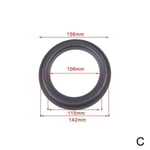 NYTT 4~12 tums ljudreparation gummiring högtalare Surround Reparation E blackC 6.5inch