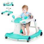 2-in-1 Baby Walker Foldable Activity Baby Push Walker w/Adjustable Height &Speed