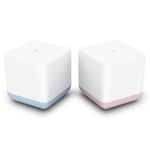 TCL - LinkHUB Mesh WLAN (2PacK) - (AC1200 Router, WLAN Repeater, Mesh WLAN, Dual-Band 2.4GHz/5GHz up to 260m², 2X gigabit Ports, MU-MIMO, Parent Control al) Pink and Blue, MS1G