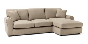 Habitat Lisbon Fabric Right Hand Corner Chaise Sofa-Stone Stone