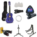 Music Alley MA-52 Classical Acoustic Guitar + Guitar Tuner Clip + Aframe Guitar Stand + Universal vertical Guitar Stand + Universal Guitar Hanger + TwinPack Guitar Hanger