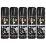 5X Jet Black Gloss Spray Paint Aerosol Auto Car Lacquer Wood Metal 400ml