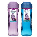 Sistema Hydrate Tritan Swift bouteille d'eau | 600 ml | Bouteille d'eau étanche | Sans BPA | Ocean Blue & Misty Purple | 2 pièces