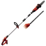 Einhell Power X-Change 18V Cordless Multifunctional Garden Tool With Battery and Charger - 2-in-1 Long Reach Hedge Trimmer And Chainsaw / Pruning Saw - GE-HC 18 Li T Pole Hedge Trimmer