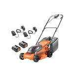 Flymo 36V EasiStore 380R Cordless Lawnmower Kit – x2 18V Power For All Battery and Charger included, 38cm Cutting Width, Striped Lawn Finish, Close Edge Cutting, 45L Grass Box, Lightweight