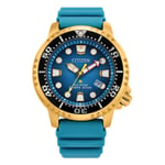 Citizen Watch Promaster Diver Eco Drive Gold Blue Dial Azure Silicone BN0162-02X