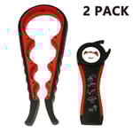 2-pack burköppnare med halkfritt handtag, röd