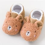 Baby Cartoon Bear Coral Fleece Elastic Sole Toddler Shoes K 12cm