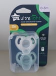 2 x Tommee Tippee Ultra-Light Soft Silicone Baby Soother - 0-6m - BPA Free Dummy