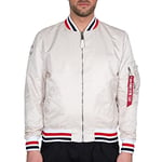 ALPHA INDUSTRIES Men's MA-1 LW Tipped Jacket, Jet Stream White, S