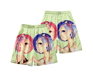 1PCS Mens Swim Shorts Anime Ram Rem Re：Life In A Different World From Zero 3D Prints Summer Quick Dry Beach Shorts Surfing Trunks XXL