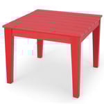 Fyrkantigt barnbord väderbeständigt slitstarkt lekbord rött 64,5 cm x 64,5 cm