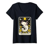 Womens Axolotl Stars and Moon Tarot Card Men Women Kids Salamander V-Neck T-Shirt