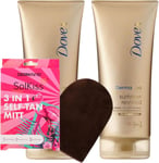 Dove Derma Spa Summer Revived Body Lotion 200Ml 2 Pack with Self Tanners Fair Li