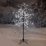 Christmas 5ft Pre Lit Bright White 150 LED Cherry Blossom Tree Indoor Outdoor