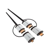 Omega Cable hdmi V.1.4 noir + 1,5m adapteurs vers miniHDMI et microHDMI [43865] blister (43865) -