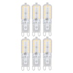 6 st G9 LED-lampa 5W transparent lock 22LED dimbar G9 glödlampa för taklampa vägglampa bordslampa varmvit 110-140V