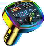 Bluetooth 5.0 FM-sändare, bil MP3-spelare, handsfree spänningsdisplay
