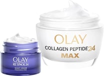 Olay Day &Night Set: Collagen Peptide 24 MAX Day Face Cream, 50Ml, with Retinol