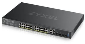 Zyxel gs2220-28hp,eu region,24-port gbe l2 poe switch with gbe uplink (1 year ncc pro pack license bundled)