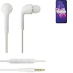 Headphones for Oppo F11 Pro headset in ear plug white