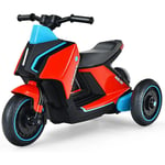 Moto Electrique avec Demarrage a Un Bouton,Scooter Vespa Electrique avec Roues Antiderapantes, Pedale et Phares avec usb/ MP3, pour Enfant 3 Ans+