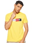 Tommy Hilfiger Men's Box RWB Logo Tee Sport Top, (Spectra Yellow Zcm), Medium