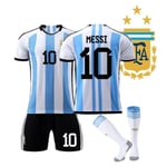 Jalkapallopaita Match Stand Kid Adult - Messi 10 Argentiinan raidallinen