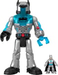 Imaginext Coffret DC Super Friends avec Figurine Batman Grise dans Son Exosquelette, Robot (30 cm) avec lumières et Sons, Jouet Enfant, Dès 3 Ans, HMK88