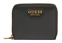 GUESS Women Laurel SLG Small Zip Around Wallets, Black, One Size