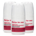 Recipe for Men Antiperspirant Deodorant Trio 3 x Alcohol Free 60 ml - 
